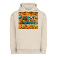 Pigment French Oak Happy Thanksgiving Urban Hoodie - Artiststas