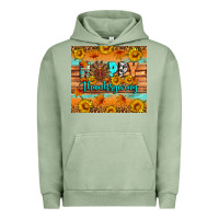 Pigment Oil Green Happy Thanksgiving Urban Hoodie - Artiststas