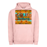 Pigment Salmon Happy Thanksgiving Urban Hoodie - Artiststas