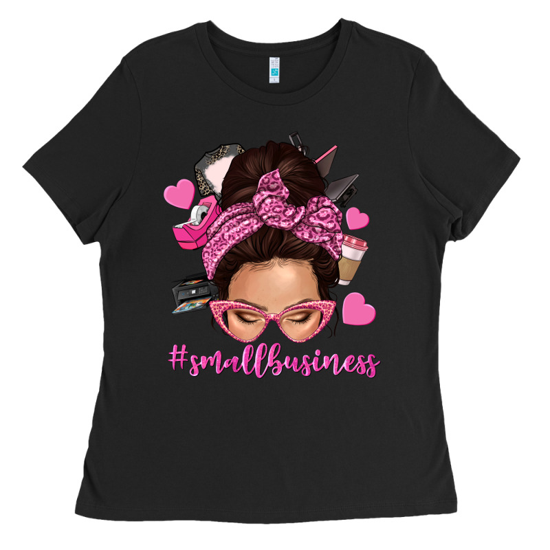 Small Business Messy Bun Ladies Tee by NancyCooperArtShop | Teevron