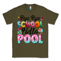 Army Green bye bye school hello pool Classic Tee - BarkalooDesign