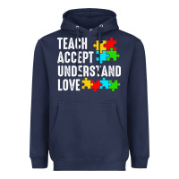 Navy Teach Accept Understand Love Heavyweight Hoodie - CowhideDigitalArt