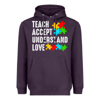Plum Teach Accept Understand Love Heavyweight Hoodie - CowhideDigitalArt