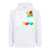White Teach Accept Understand Love Heavyweight Hoodie - CowhideDigitalArt