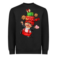 Black cute christmas girl gnome Heavyweight Sweatshirt - CowGirlArtShop