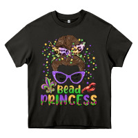 Asphalt bead princess messy bun mardi gras Heavy Core Tee - MaliasSmallBusiness
