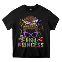 Black bead princess messy bun mardi gras Heavy Core Tee - MaliasSmallBusiness