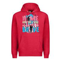 Cardinal Home of the free because of the brave Premium Hoodie - FaDigitalArtStudio