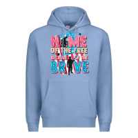 Colony Blue Home of the free because of the brave Premium Hoodie - FaDigitalArtStudio