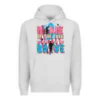 Dove Grey Home of the free because of the brave Premium Hoodie - FaDigitalArtStudio
