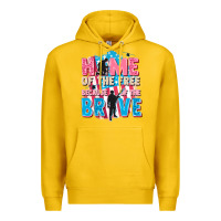Lemon Home of the free because of the brave Premium Hoodie - FaDigitalArtStudio