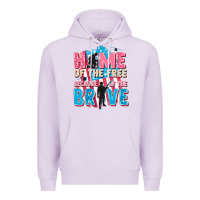 Lilac Home of the free because of the brave Premium Hoodie - FaDigitalArtStudio