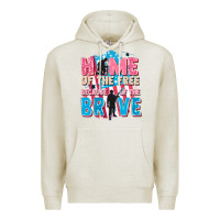 Oatmeal Heather Home of the free because of the brave Premium Hoodie - FaDigitalArtStudio