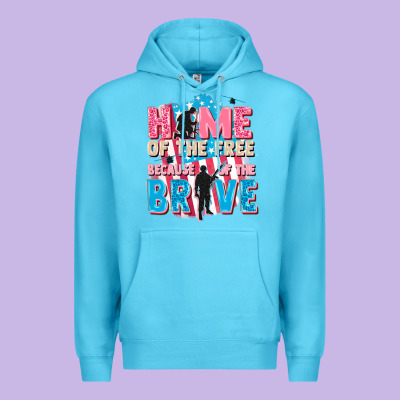 Home Of The Free Because Of The Brave Premium Hoodie Designed By Fadigitalartstudio