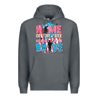 Rock Home of the free because of the brave Premium Hoodie - FaDigitalArtStudio