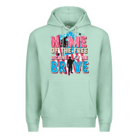 Seafoam Home of the free because of the brave Premium Hoodie - FaDigitalArtStudio