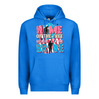 True Royal Home of the free because of the brave Premium Hoodie - FaDigitalArtStudio