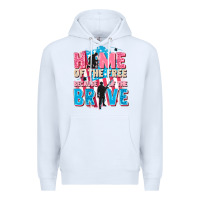 White Home of the free because of the brave Premium Hoodie - FaDigitalArtStudio