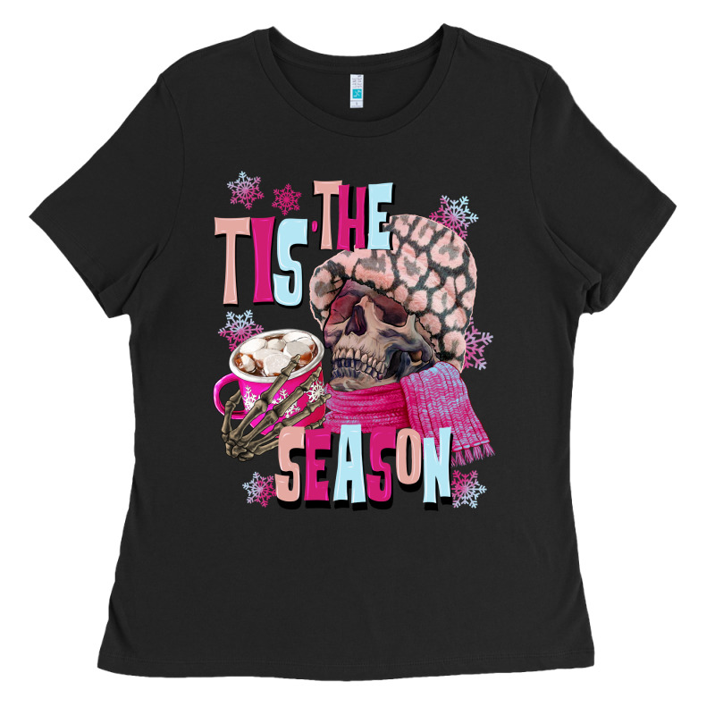 Tis The Season Winter Skull Ladies Tee by NancyCooperArtShop | Teevron