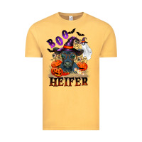 Vintage Mustard Boo heifer black angus Vintage Tee - RanaPortraitStore