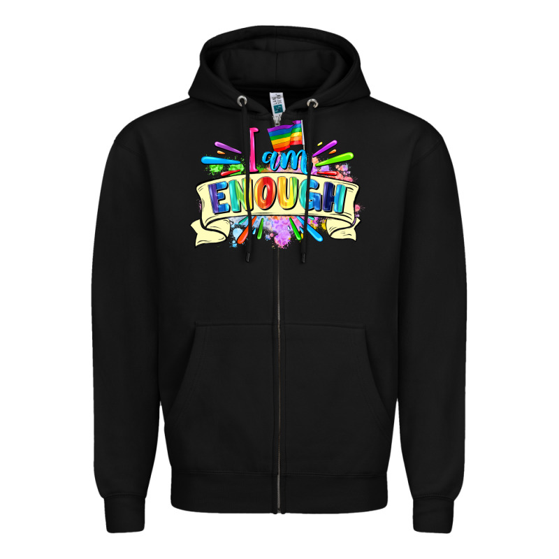 I Am Enough Zipper Hoodie by FaDigitalArtStudio | Teevron