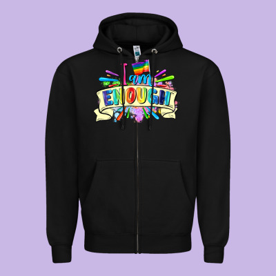 I Am Enough Zipper Hoodie Designed By Fadigitalartstudio