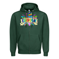 Sports Green I am enough Zipper Hoodie - FaDigitalArtStudio