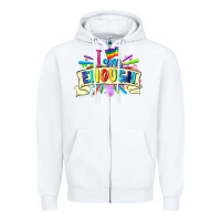 White I am enough Zipper Hoodie - FaDigitalArtStudio