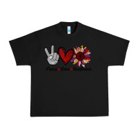 Black Peace Love Sunshine Sunflower Urban Heavy Tee - Bettercallsaul