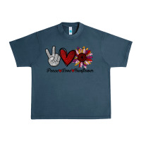 Midnight Navy Peace Love Sunshine Sunflower Urban Heavy Tee - Bettercallsaul