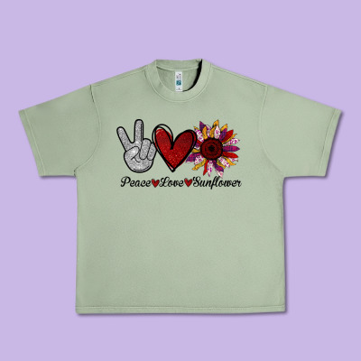 Peace Love Sunshine Sunflower Urban Heavy Tee Designed By Bettercallsaul