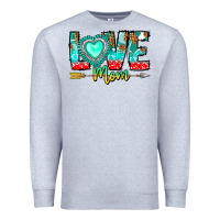Heather Grey Love Mom Premium Sweatshirt - CowhideDigitalArt