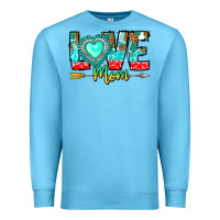 Ocean Blue Love Mom Premium Sweatshirt - CowhideDigitalArt