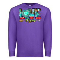 Purple Love Mom Premium Sweatshirt - CowhideDigitalArt
