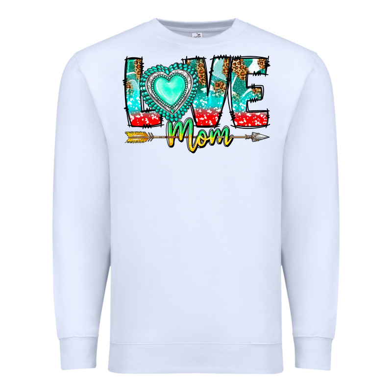 Love Mom Premium Sweatshirt by CowhideDigitalArt | Teevron