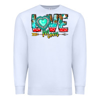 White Love Mom Premium Sweatshirt - CowhideDigitalArt
