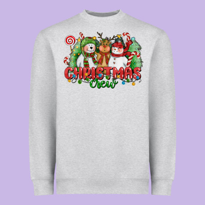 Christmas Crew Polar Bear Reindeer And Snowman Heavyweight Sweatshirt Designed By Cowgirlartshop