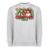 Heather Grey christmas crew polar bear reindeer and snowman Heavyweight Sweatshirt - CowGirlArtShop