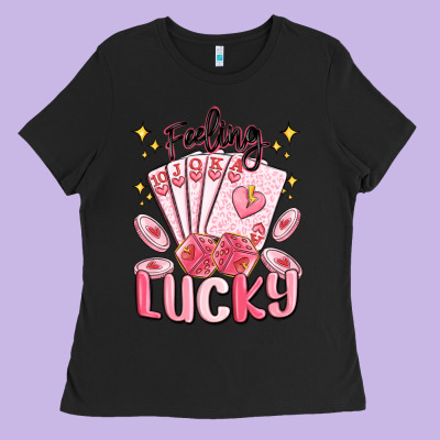 Feeling Lucky Ladies Tee Designed By Maliassmallbusiness