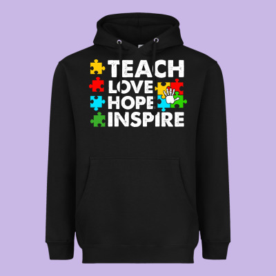 Teach Love Hope Inspire Heavyweight Hoodie Designed By Cowhidedigitalart