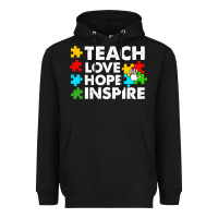 Black Teach Love Hope Inspire Heavyweight Hoodie - CowhideDigitalArt