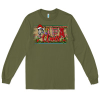 Army Green Christmas Western Papa Claus Long Sleeve Tee - RanaPortraitStore