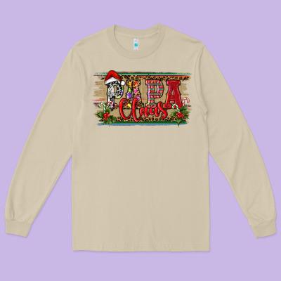 Christmas Western Papa Claus Long Sleeve Tee Designed By Ranaportraitstore