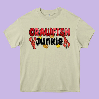 Crawfish Junkie Heavy Core Tee Designed By Maliassmallbusiness
