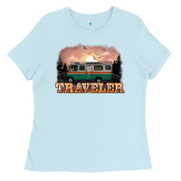 Baby Blue traveler Ladies Tee - NancyCooperArtShop