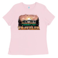 Bubblegum Pink traveler Ladies Tee - NancyCooperArtShop