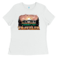 White traveler Ladies Tee - NancyCooperArtShop
