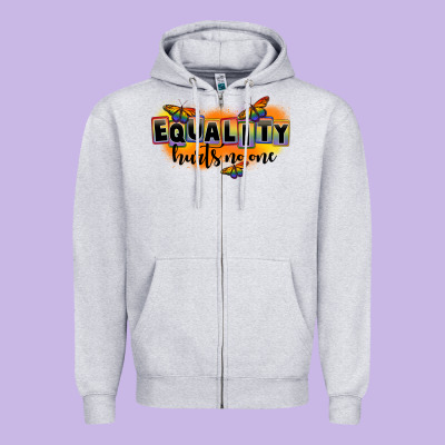 Equality Hurts No One Zipper Hoodie Designed By Fadigitalartstudio