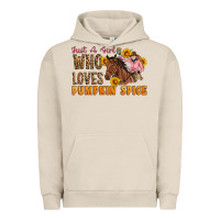 Pigment French Oak Just A Girl Who Loves Pumpkin Spice Cowgirl Urban Hoodie - Artiststas