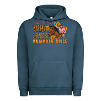 Pigment Midnight Navy Just A Girl Who Loves Pumpkin Spice Cowgirl Urban Hoodie - Artiststas